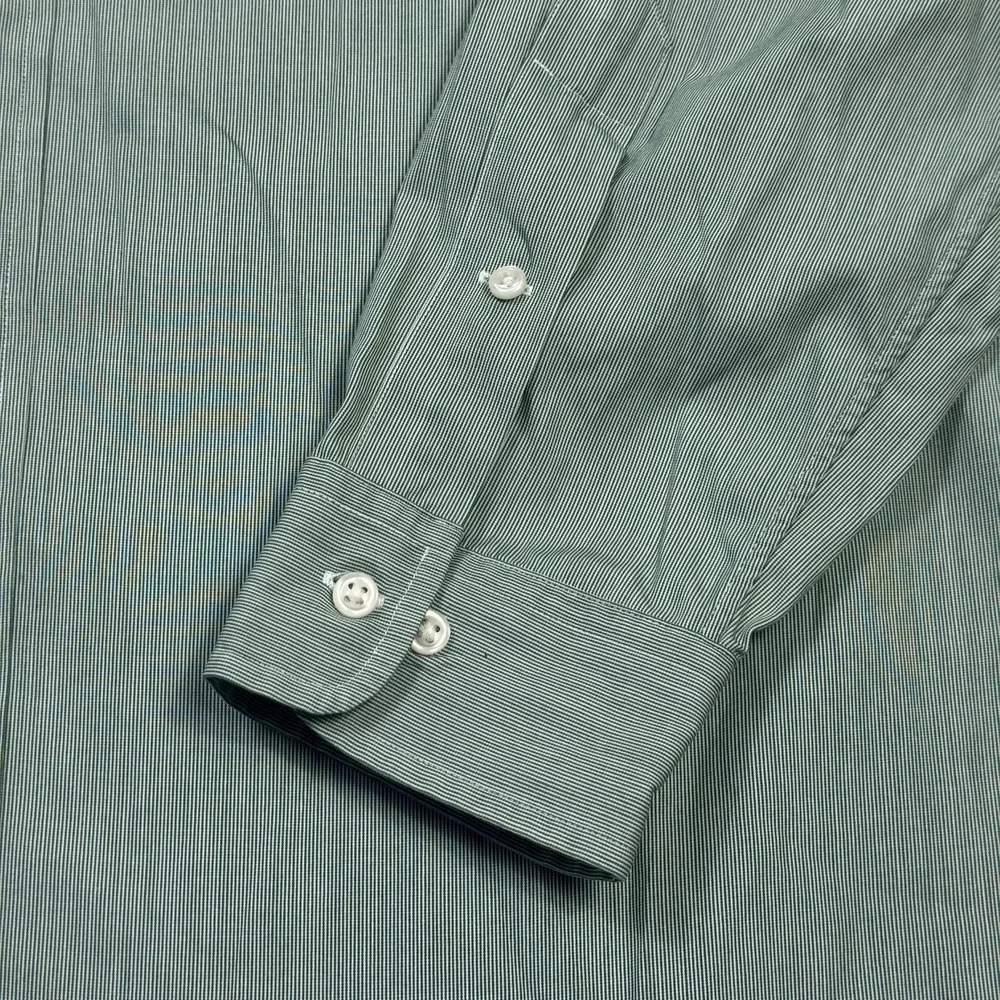 Ralph Lauren Button-Down Dress Shirt Mens 16.5 32/33 Green Striped Classic Fit